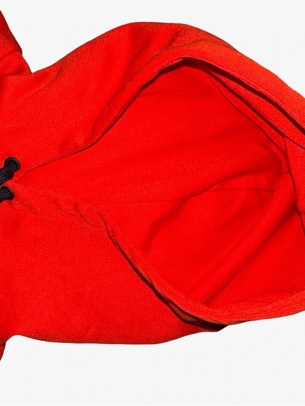adidas men’s Red Hoodie with Black Logo and Sleeve Stripes size M